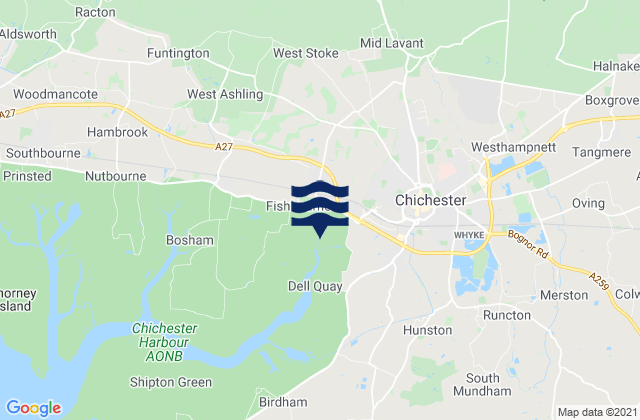 Chichester, United Kingdom tide times map