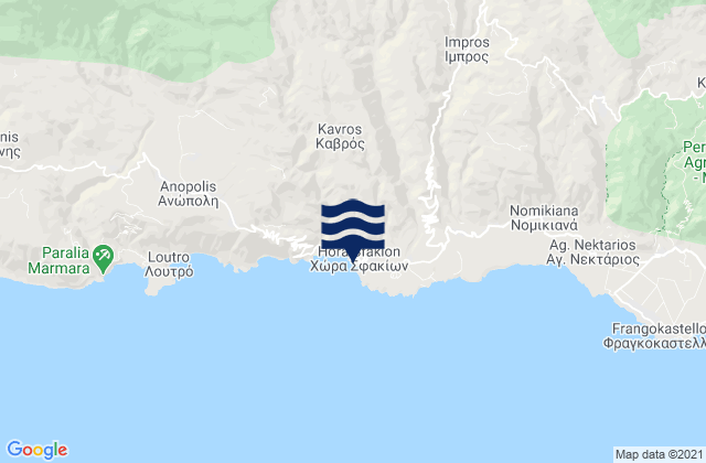 Chora Sfakion, Greece tide times map