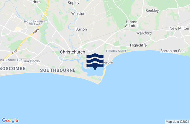 Christchurch Harbour, United Kingdom tide times map