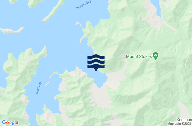 Clova Bay, New Zealand tide times map