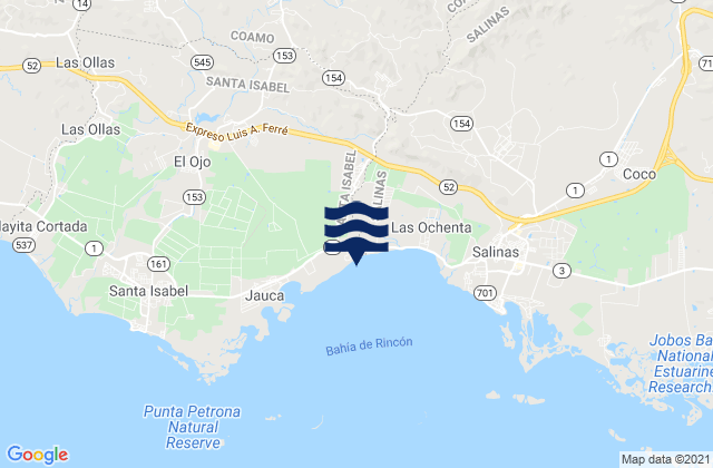 Coamo Barrio-Pueblo, Puerto Rico tide times map