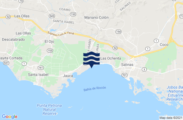 Coamo Municipio, Puerto Rico tide times map