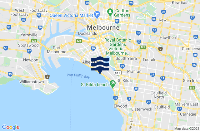 Collingwood, Australia tide times map