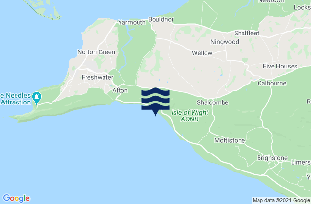 Compton Bay Beach, United Kingdom tide times map