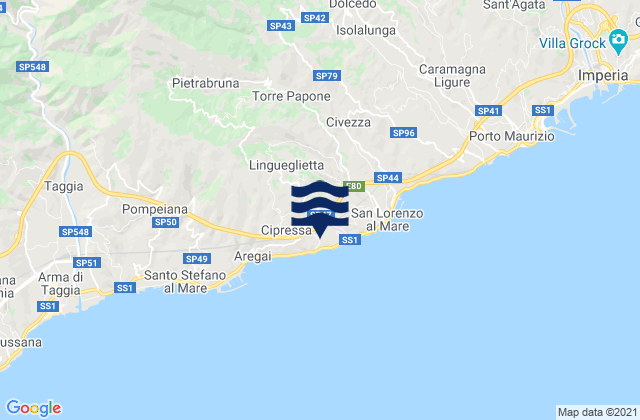 Costarainera, Italy tide times map