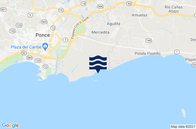 Coto Laurel Barrio, Puerto Rico tide times map