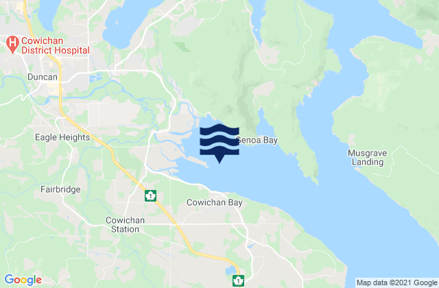 Cowichan Bay British Columbia Canada Tide Times Map 8909622 