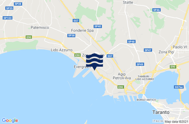Crispiano, Italy tide times map