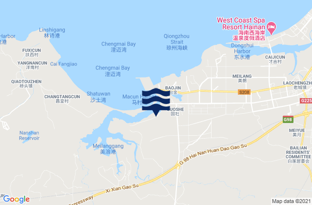 Dafeng, China tide times map