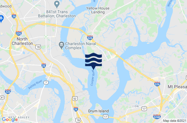 Daniel Island Bend, United States tide chart map