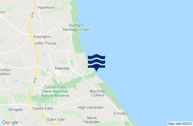 Denemouth Beach, United Kingdom tide times map