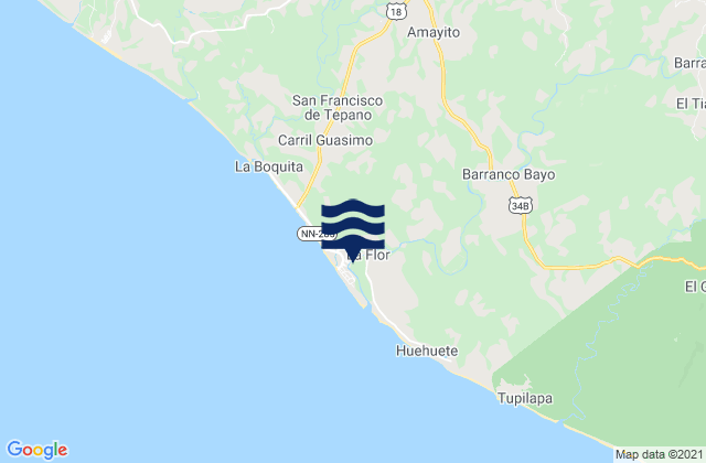 Departamento de Carazo, Nicaragua tide times map