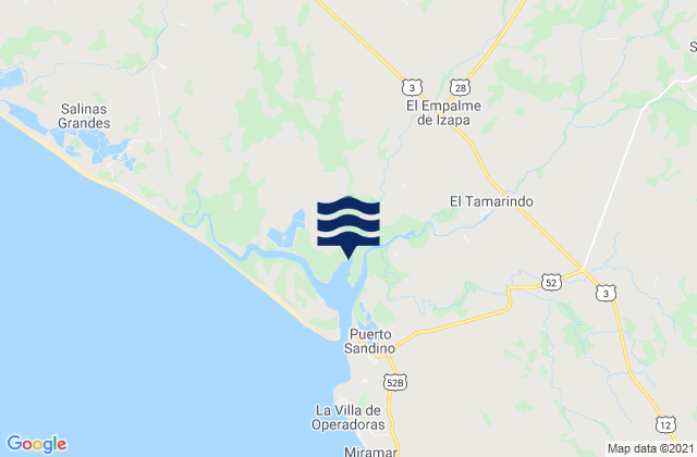 Departamento de Leon, Nicaragua tide times map
