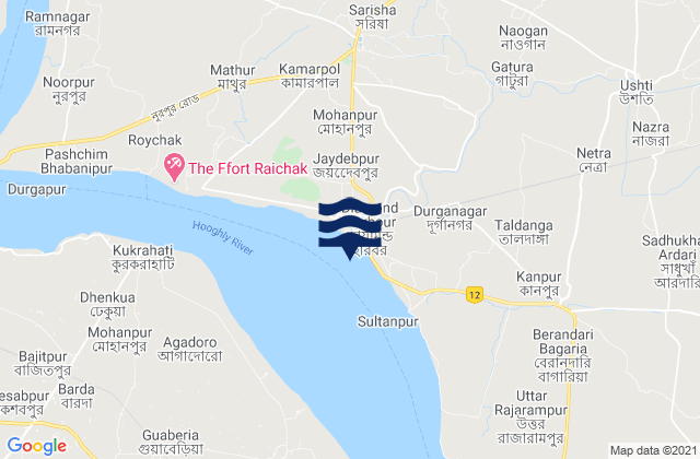 Diamond Harbor Hooghly River, India tide times map