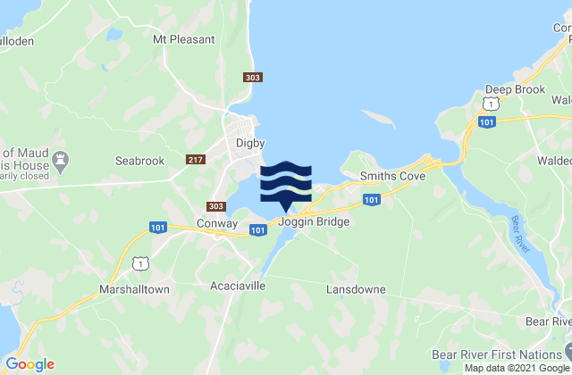 Digby County Nova Scotia Canada Tide Times Map 8921793 