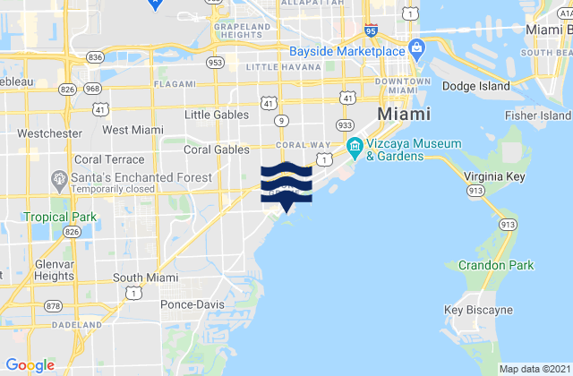 Dinner Key Marina Miami  Dade County Florida United States Tide Chart Map 30018711 