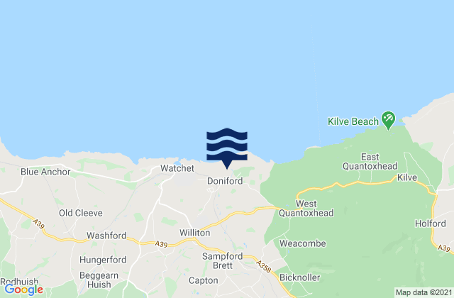 Doniford Beach, United Kingdom tide times map