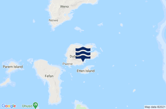 Dublon Island Truk Islands, Micronesia tide times map
