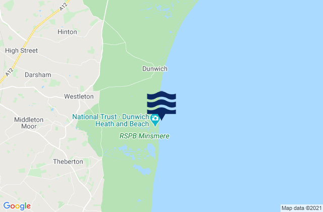 Dunwich Heath Beach, United Kingdom tide times map