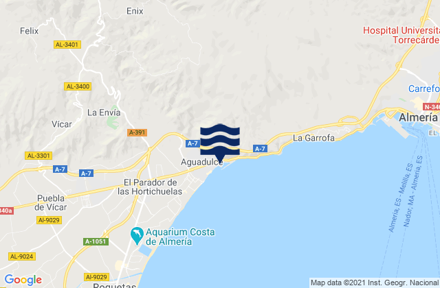 Enix, Spain tide times map