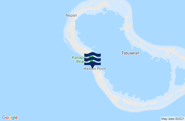 Fanning Island, Kiribati tide times map