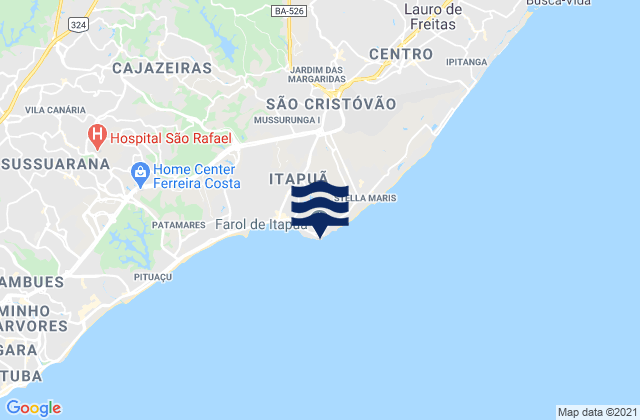 Farol de Itapua, Brazil tide times map