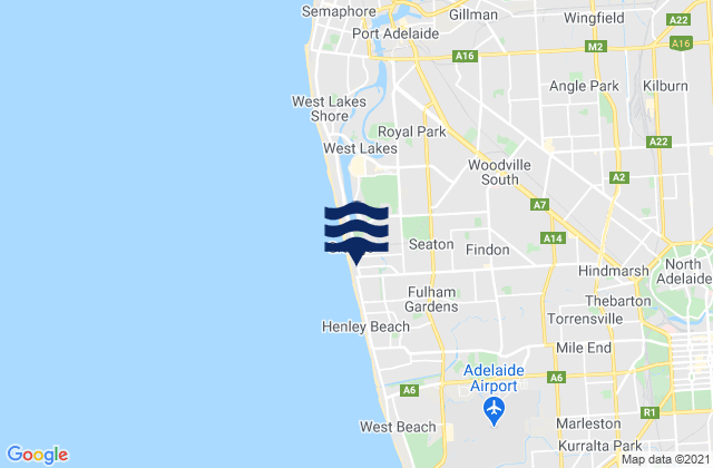 Findon, Australia tide times map