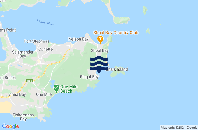 Fingal Point and Beach, Australia tide times map