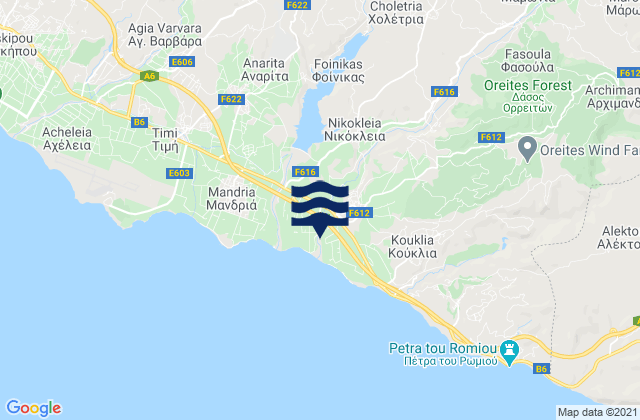 Foinikas, Cyprus tide times map