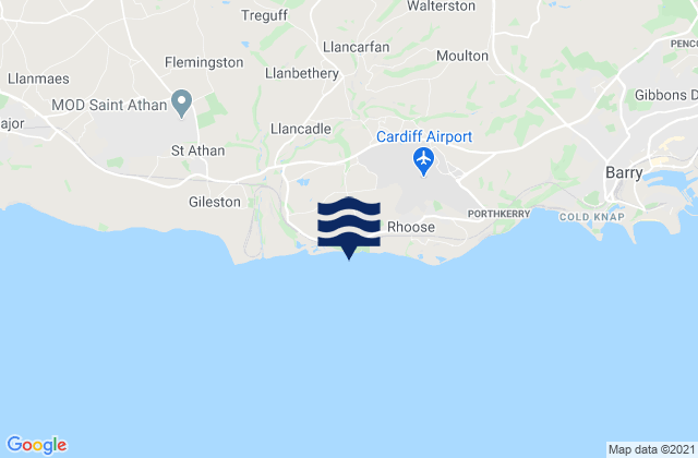 Fontygary (Ffontygari) Bay Beach, United Kingdom tide times map