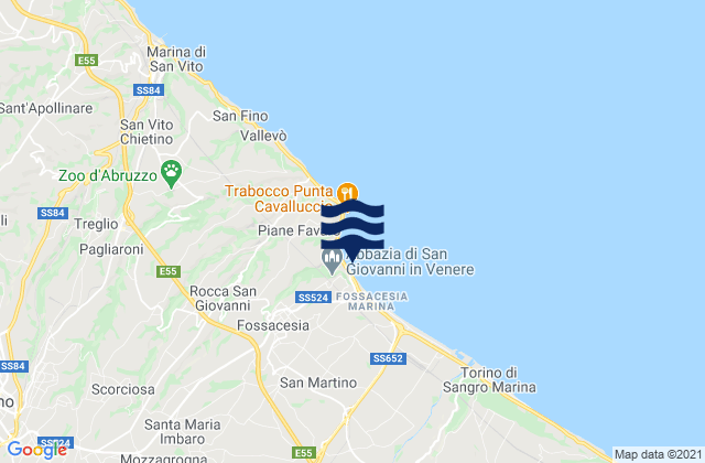 Fossacesia, Italy tide times map