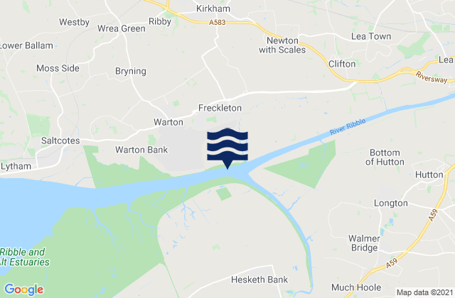Freckleton, United Kingdom tide times map