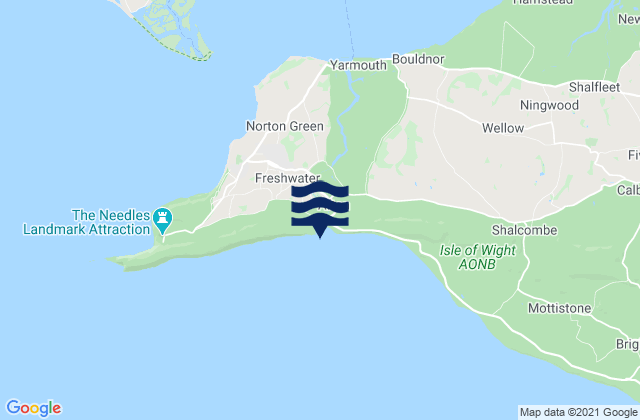 Freshwater Bay, United Kingdom tide times map