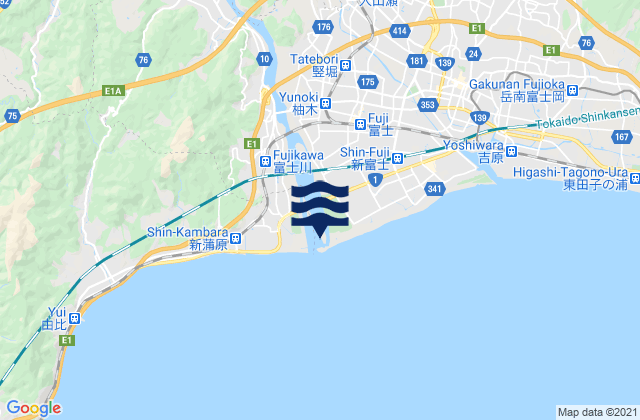Fujinomiya, Japan tide times map