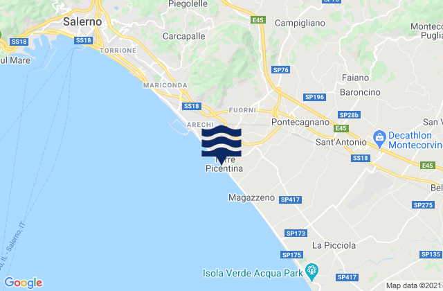 Fuorni, Italy tide times map