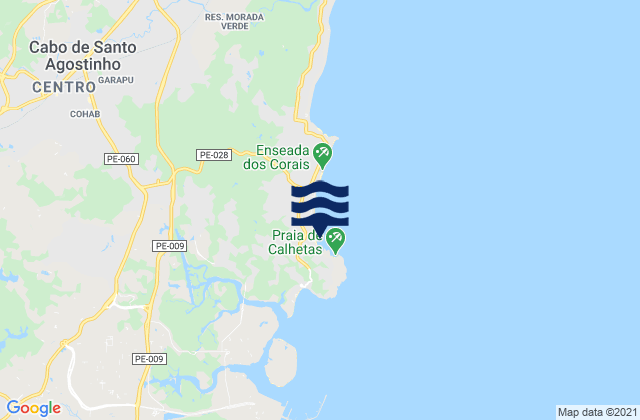 Gaibu, Brazil tide times map