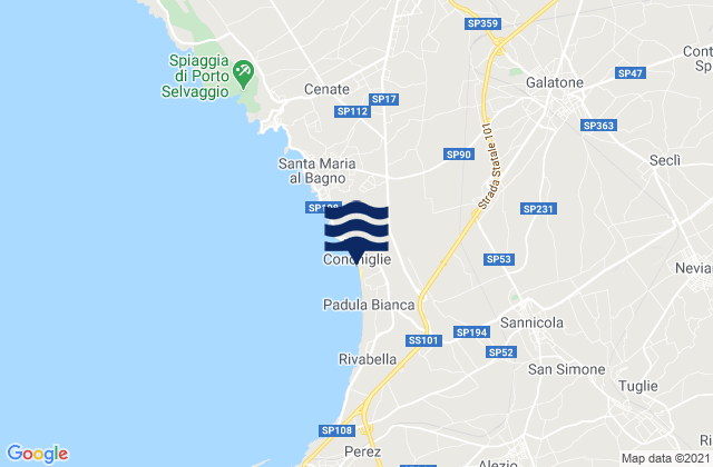 Galatone, Italy tide times map