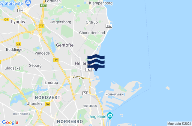 Gentofte Kommune, Denmark tide times map