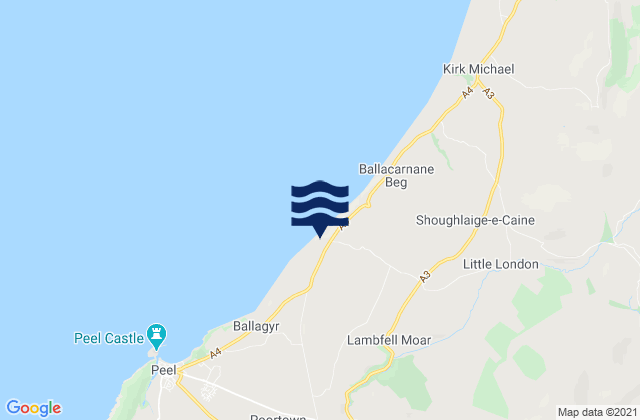 German, Isle of Man tide times map