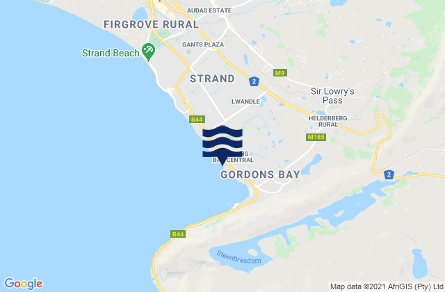 Gordons Bay Harbour, South Africa tide times map
