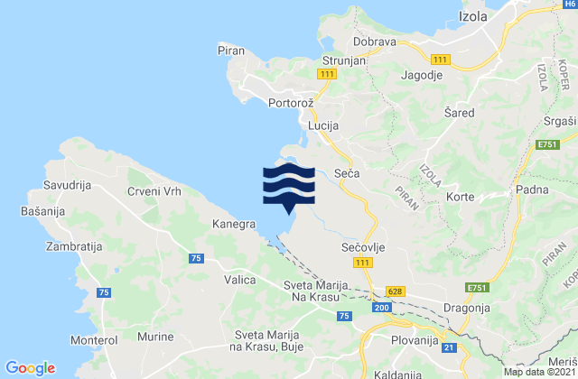 Grad Buje, Croatia tide times map