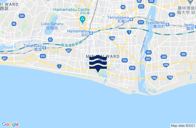 Hamamatsu, Japan tide times map