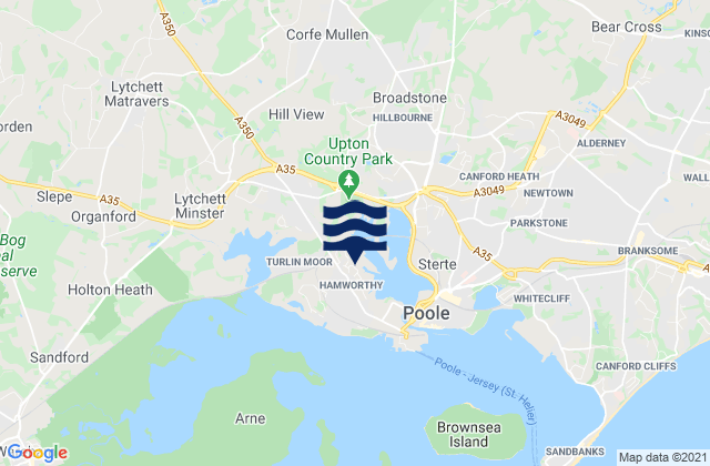 Hamworthy, United Kingdom tide times map