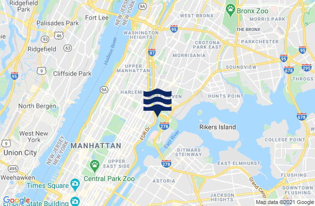 Harlem River (Randalls Island), United States tide chart map