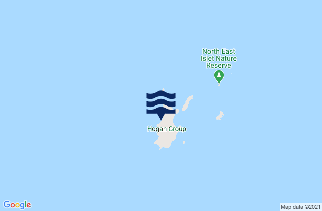 Hogan Island, Australia tide times map
