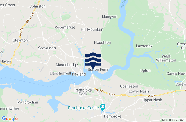 Hook, United Kingdom tide times map