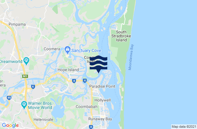 Hope Island Queensland Australia Tide Times Map 3257700 