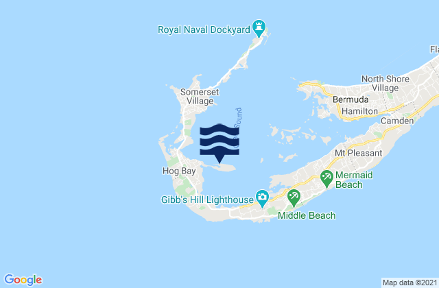 Horseshoe Bay, Bermuda tide times map