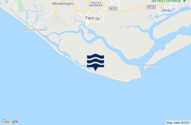 Ilha Deserta, Portugal tide times map