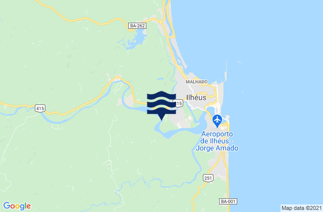 Ilheus, Brazil tide times map